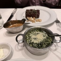 Ribeye cap (specialty Butcher's Featured Cut*) cowboy butter, Creamed Spinach Ribeye cap (specialty Butcher's Featured Cut*) cowboy butter, Creamed Spinach