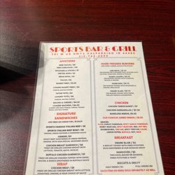 Sportsman's - Menu