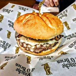 Roache & O'Brien - ROACHE BURGER: 8 oz. patty, Kaiser, bacon. $17