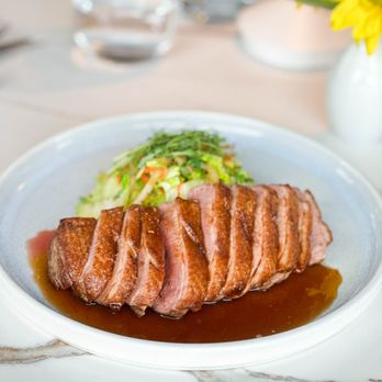 The Bridge at Saugatuck - La Bella Farm Duck Breast stir fry asian vegetables, ruby red plum sauce - New American Near Me - Westport, Connecticut The Bridge at Saugatuck - La Bella Farm Duck Breast stir fry asian vegetables, ruby red plum sauce - New American Near Me - Westport, Connecticut
