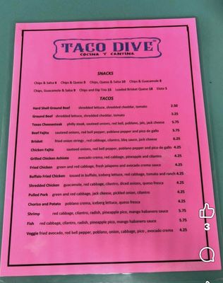 Menu photo 3 Taco Dive Winnsboro, TX