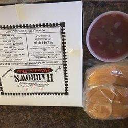 Harrows Chicken Pies - Frozen pie in box, cranberry sauce and 1/2 dozen rolls