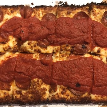 Fat Chris's Pizza and Such - Large 8 square Detroit style pepperoni pizza - Pizza Near Me - Chicago, Illinois Fat Chris's Pizza and Such - Large 8 square Detroit style pepperoni pizza - Pizza Near Me - Chicago, Illinois