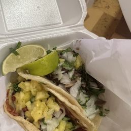 Al pastor and lengua