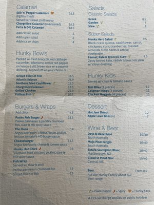 Menu photo 2 Hunky Dory South Melbourne, VIC Menu photo 2 Hunky Dory South Melbourne, VIC