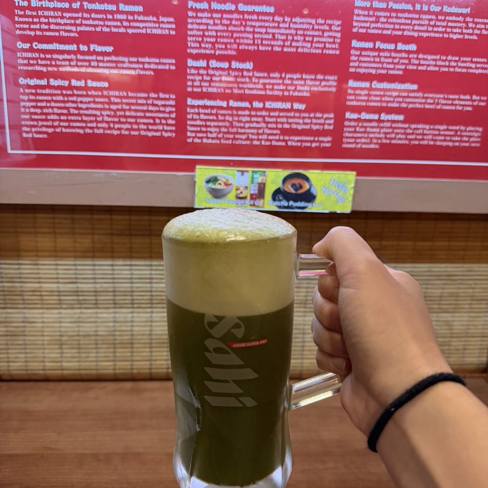 ICHIRAN - Times Square - Matcha beer - Ramen Near Me - New York, New York