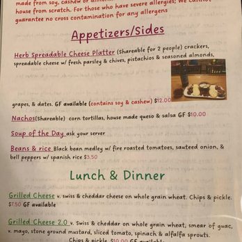 The Vegan Cheese Lady - current menu 02/14/25 - Vegan Near Me - Lafayette, Indiana