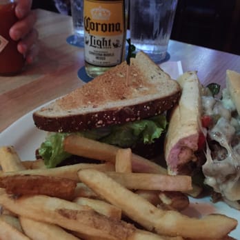 Jack Flats - Half Philly cheesesteak and half shrimp club with fries - American Near Me - Key West, Florida Jack Flats - Half Philly cheesesteak and half shrimp club with fries - American Near Me - Key West, Florida