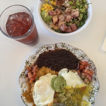Fresh Cafe - Tropical Poki Bowl, Chica-kiles, Hibiscus Fruit Flavored Tea - Breakfast & Brunch Near Me - Escondido, California Fresh Cafe - Tropical Poki Bowl, Chica-kiles, Hibiscus Fruit Flavored Tea - Breakfast & Brunch Near Me - Escondido, California