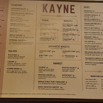 Kayne Prime - Menu - Steakhouses Near Me - Nashville, Tennessee Kayne Prime - Menu - Steakhouses Near Me - Nashville, Tennessee