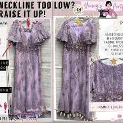 Tailoring by Young - Polish your Fairytale beaded gown by adjusting the V Neckline to hit where it should. Take some off the top and dream dress achieved!