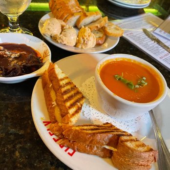 Firefly Tapas Kitchen + Bar - Bread & butter, Tomato Basil Soup & grilled cheese - Tapas/Small Plates Near Me - Las Vegas, Nevada Firefly Tapas Kitchen + Bar - Bread & butter, Tomato Basil Soup & grilled cheese - Tapas/Small Plates Near Me - Las Vegas, Nevada
