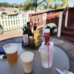 O'Rourkes Bar and Grill - Drinks on the patio are served in disposable plastic