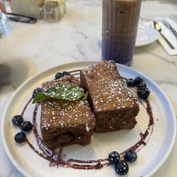 Sweet Maple  - Blueberry cloud French toast and iced ube latte - New American Near Me - Walnut Creek, California