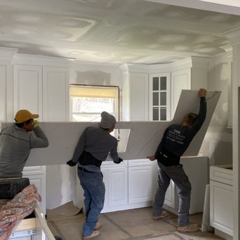Euro Marble & Stone - two men working on a kitchen - Tiling Near Me - Pequannock, New Jersey