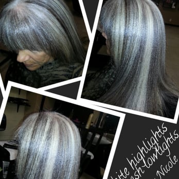 White Highlights On Ash Lowlights Hair By Nicole Yelp