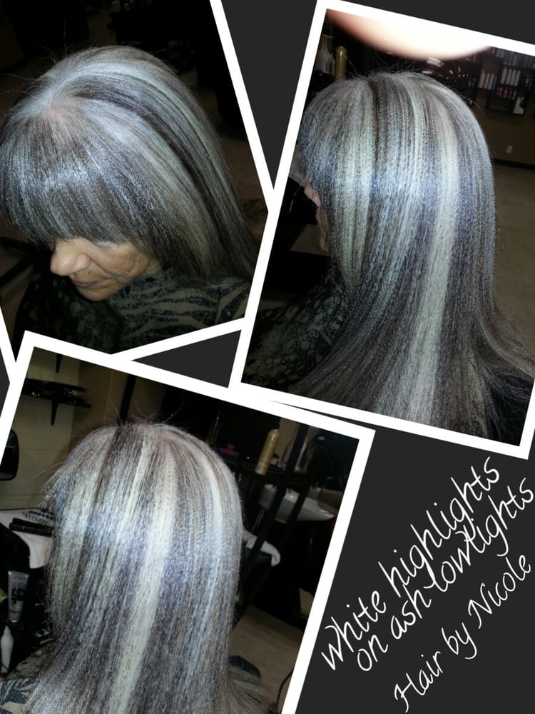White Highlights On Ash Lowlights Hair By Nicole Yelp