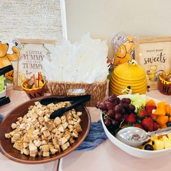 Tea Elle C Garden Cafe - Fruit salad and chicken for the Chicken Caesar salad