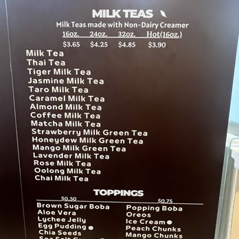 Chaca Tea Bar - Menu as of 02/2025 - Bubble Tea Near Me - Banning, California Chaca Tea Bar - Menu as of 02/2025 - Bubble Tea Near Me - Banning, California