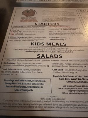 Menu photo 2 Copper Penny Wilmington, NC
