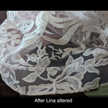 Lina's Alterations - Horse tail trim reattached and lace not matching - Sewing & Alterations Near Me - Torrance, California
