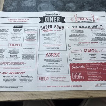 Jamie Oliver's Diner Gatwick - Menu - Diners Near Me - Horley, WSX