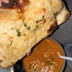 Aroma Indian Palace, Frederick MD - Garlic Naan and Butter Chicken
