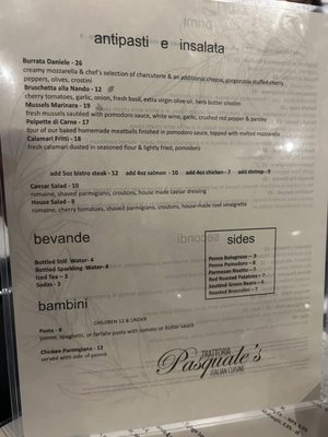 Menu photo 7 Trattoria Pasquale Tampa, FL Menu photo 7 Trattoria Pasquale Tampa, FL