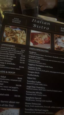 Menu photo 1 Italian Bistro Roanoke, TX Menu photo 1 Italian Bistro Roanoke, TX