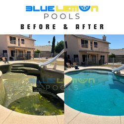 Blue Lemon Pools - Before and After Deep pool cleaning