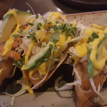 Blue Matisse - Shrimp chicharrón taquitos - New American Near Me - Doral, Florida Blue Matisse - Shrimp chicharrón taquitos - New American Near Me - Doral, Florida