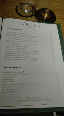 Menu photo 4 L'eggs Barcelona, B