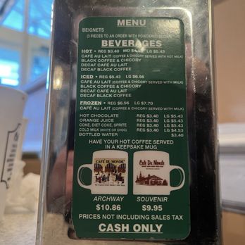 Cafe Du Monde - Menu - Cafes Near Me - New Orleans, Louisiana