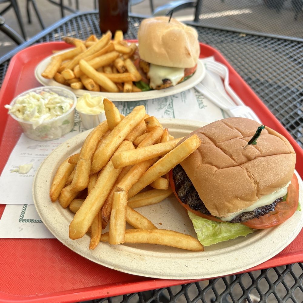 1/3 lb. Cheeseburger and Grilled Chicken Breast Sandwich 1/3 lb. Cheeseburger and Grilled Chicken Breast Sandwich