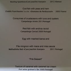 Eleven Rio - Signed "secret menu" by the chef