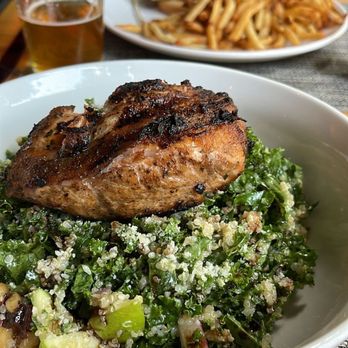 FlatIron Kitchen & Taphouse - Kale salad and the expensive burger. - New American Near Me - Davidson, North Carolina