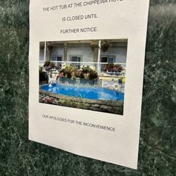 Lilac Tree Suites & Spa - Oh no! But we were glad they let us know so we didn't walk to the sister hotel for the hot tub!