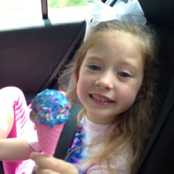 Madison enjoying her icecream shaped chocolate:)