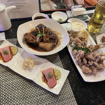 Blue Sakana Blackhawk - The riblets (middle), chicken karage (right) and toro sashimi (left) - Japanese Near Me - Danville, California Blue Sakana Blackhawk - The riblets (middle), chicken karage (right) and toro sashimi (left) - Japanese Near Me - Danville, California