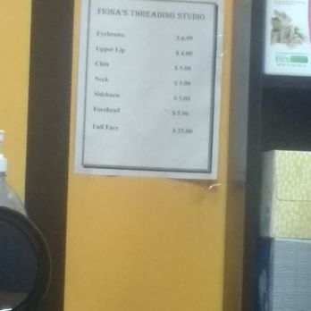 Fiona's Threading Studio - The prices - Threading Services Near Me - Pasadena, California