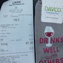 DSW Designer Shoe Warehouse - Used my $5.00 off birthday coupon and only paid $1.05 for my cute socks