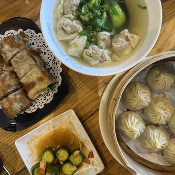 Thumbling - House Steamed Chicken Noodle Soup, Marinated Cucumber Salad, Beef Roll, Pork Xiao Long Bao - Shanghainese Near Me - West Covina, California Thumbling - House Steamed Chicken Noodle Soup, Marinated Cucumber Salad, Beef Roll, Pork Xiao Long Bao - Shanghainese Near Me - West Covina, California