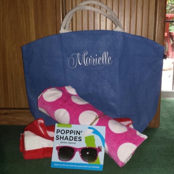 Chateau Sew & Sew - I love my monogrammed beach bag, towels and sunglasses!! Thank you chateau sew & sew and Yelp! - Fabric Stores Near Me - NOLA, Louisiana