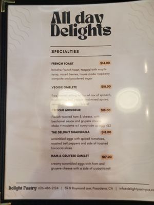 Menu photo 2 Delight Pastry Pasadena, CA