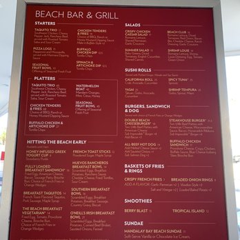 Mandalay Bay Beach - Beach Bar and Grill Menu - Swimming Pools Near Me - Las Vegas, Nevada Mandalay Bay Beach - Beach Bar and Grill Menu - Swimming Pools Near Me - Las Vegas, Nevada