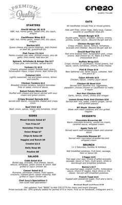 Menu photo 4 One20 Public House Delta, BC Menu photo 4 One20 Public House Delta, BC