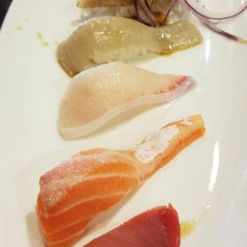 Sushi Yu - Blue fin, salmon belly, yellowtail belly, halibut, albacore carpaccio, bay scallops. - Japanese Near Me - Alhambra, California Sushi Yu - Blue fin, salmon belly, yellowtail belly, halibut, albacore carpaccio, bay scallops. - Japanese Near Me - Alhambra, California