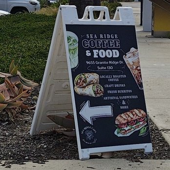 Sea Ridge Cafe - Sidewalk sign - Coffee & Tea Near Me - San Diego, California Sea Ridge Cafe - Sidewalk sign - Coffee & Tea Near Me - San Diego, California