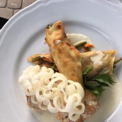 Restauracja Pokusa - Chicken fillet with crepes stuffed with vegetables
