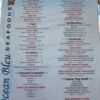Ocean Bleu At Gino's - Menu - Seafood Near Me - Newport, Oregon Ocean Bleu At Gino's - Menu - Seafood Near Me - Newport, Oregon